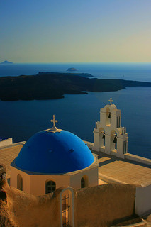 Blue dome of Santorini