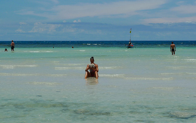 Reading on the beach
